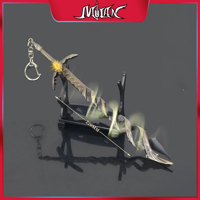 

22CM Godslayer's Greatsword Elden Ring Game Weapon Keychain Alloy Model Butterfly Knife Japanese Katanas Sword Samurai Kids Toys