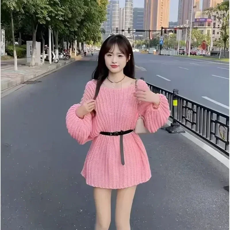 Оригинальные осенне-зимние вязаные свитера 2024 для женщин в Корейском стиле