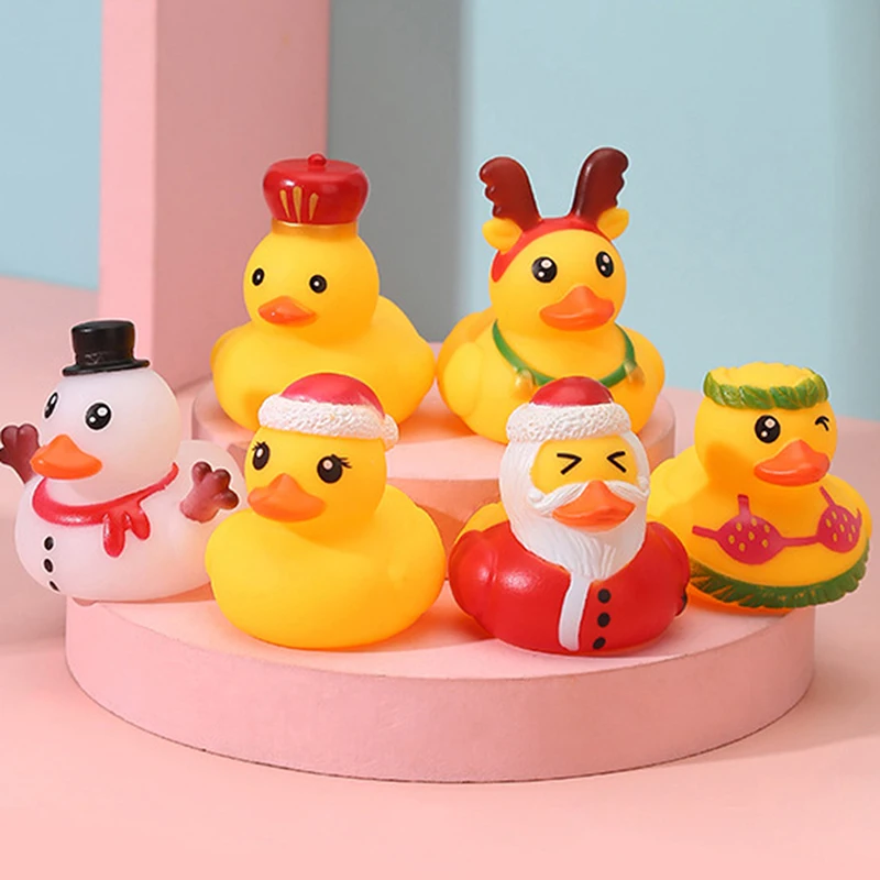 

1Pc Christmas Little Yellow Duck Baby Bath Toys Outdoor Beach Pool Water Park Toys Water Floating Cute Yellow Duck Kids Toy
