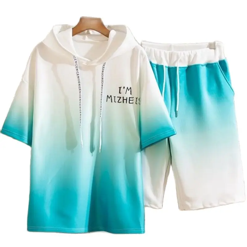 

Lce Silk Suit Male Short-Sleeved T-Shirt Loose Casual Summer Korean Version Of The Trend Of Handsome Clothes Men Popular Logo