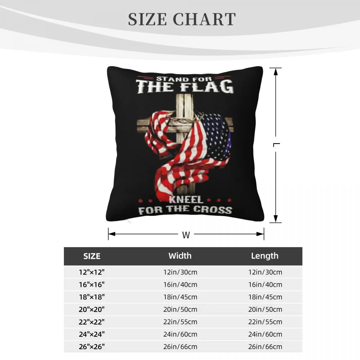 Фото Stand For The Flag Kneel For The Cross American Flag Funny Stylish Stylish Interested Anime Pillow Case №4