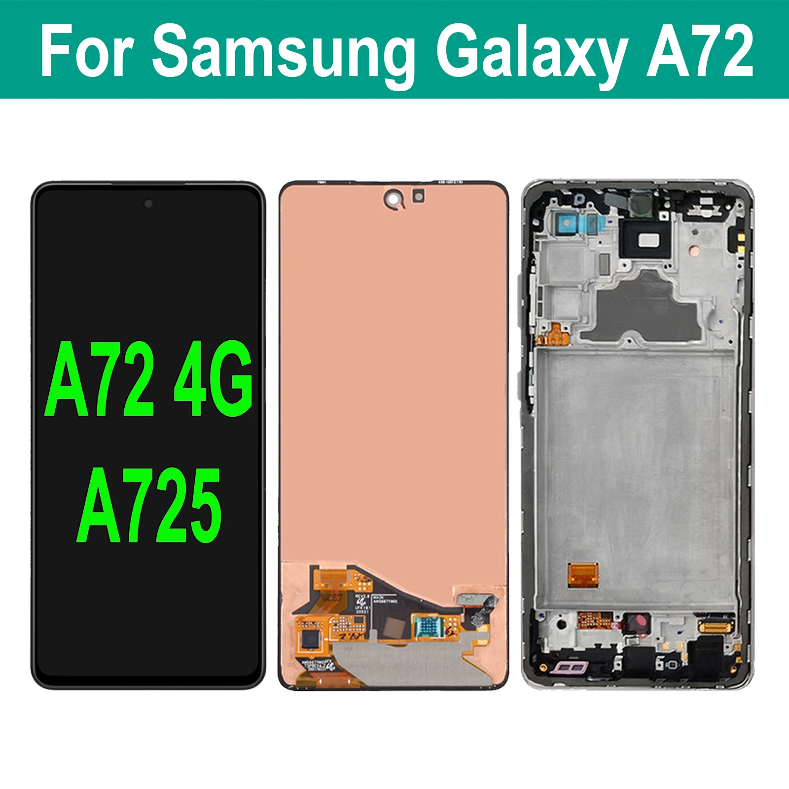 

6.7'' AMOLED For Samsung Galaxy A72 4G A725 LCD SM-A725F SM-A725F/DS Display Touch Screen Replacement Digitizer Assembly