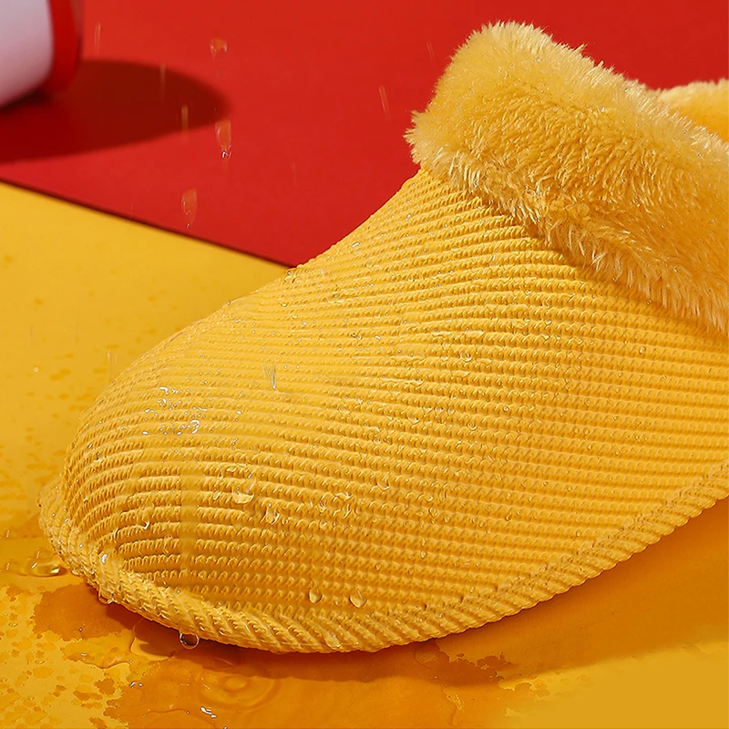 Winter Slippers Women Men Sandals 2022 Casual Waterproof Cotton Shoes Soft Bottom Warm Slides EVA Anti-Slip Plush Home Slipper