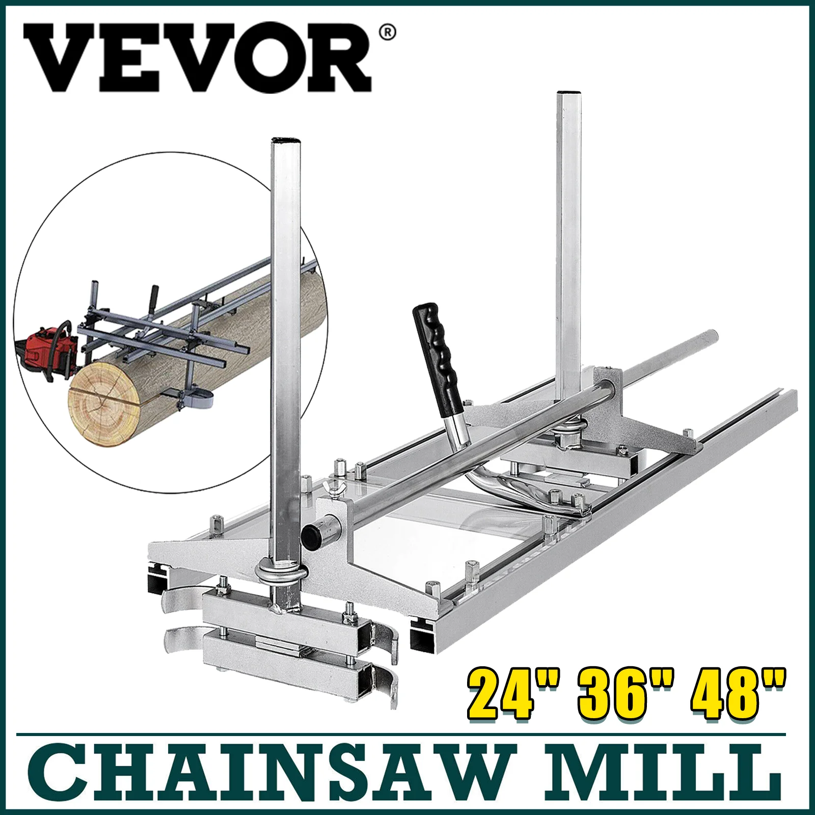 

VEVOR Chainsaw Mill Planking Milling 24 36 48 Inch Guide Bar Wood Lumber Cutting Portable Sawmill Aluminum Steel Chain Saw Mill