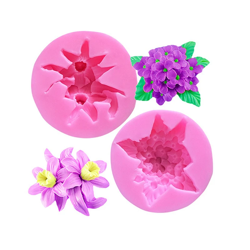 

Lilac Lily Flower Silicone Mould Chocolate Wedding Cake Decorating Tools DIY Baking Fondant Silicone Mold Clay Resin Sugar Candy