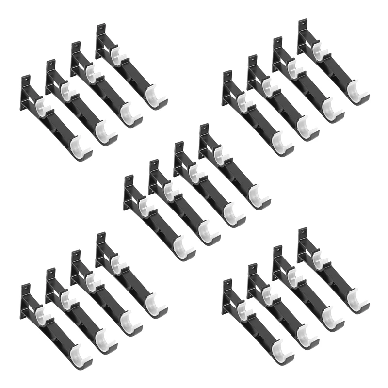 

5X Double Curtain Rod Holders Set, Curtain Rod Brackets, Tap Right Into Window Frame Curtain Rod Hang Curtain Brackets