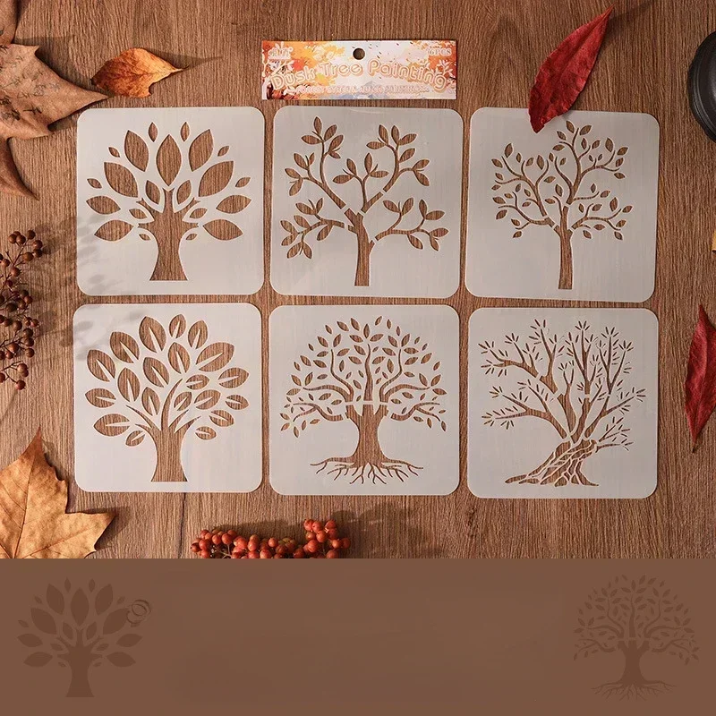 

Водостойкие трафареты из ПВХ с рисунком листьев и дерева