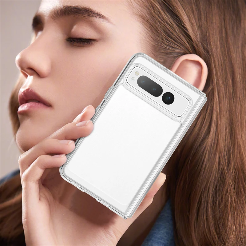 For Google Pixel Fold Case For Google Pixel Fold Case Luxury Silicone Clear Bumper Silicone TPU Case Google Pixel Fold Cover