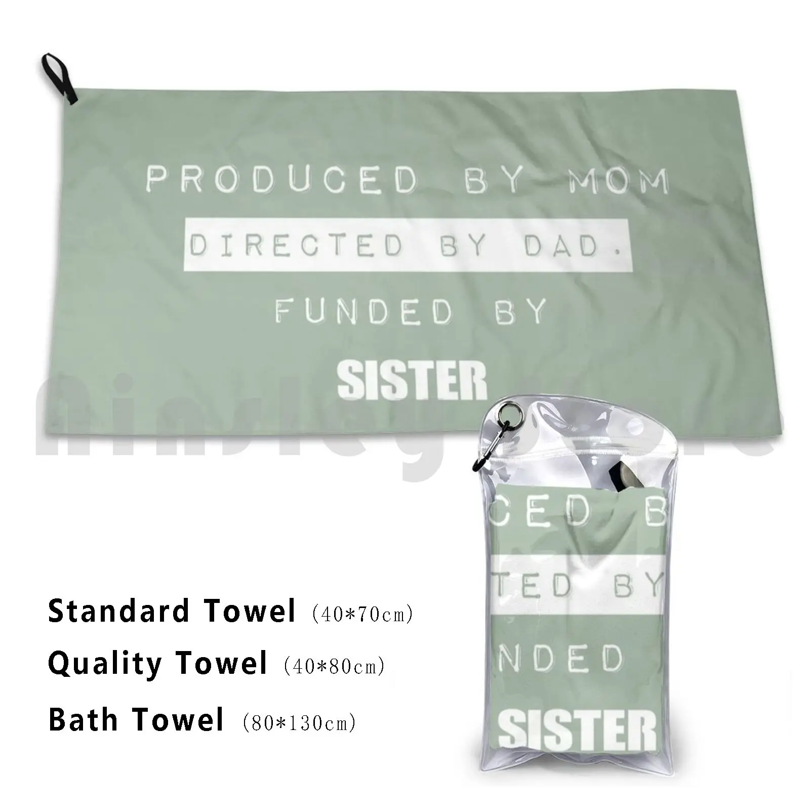 Produced By Mom Directed By Dad Funded By Sister Bath Towel Beach Cushion Produced By Mom Directed By Dad Funded