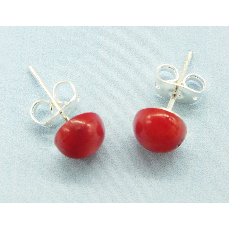 6 мм Красивые коралловые серьги, серьги-гвоздики, серьги-гвоздики с шариками, итальянские украшения, подарок коллеге, крошечные гвоздики, простые украшения