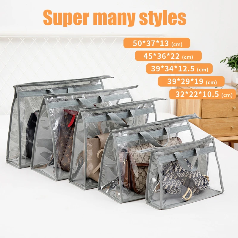 Handbag Storage Organizer for Wardrobe Closet Portable hanging Transparent Waterproof and moisture-proof Portable Storage Bag