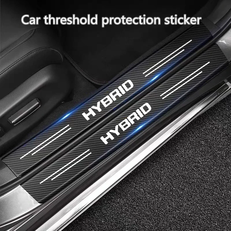Фото 4/5 шт., защитная наклейка на порог автомобиля из углеродного волокна для Hybrid Synergy Drive Toyota Prius Camry Rav4 yaris Crown Auris для №2