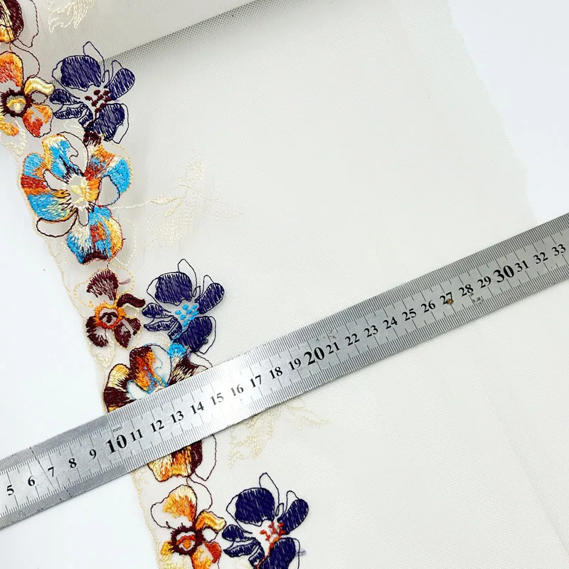 Вышитое нейлоновое кружево из полиэстера с красочным узором Marle для украшения