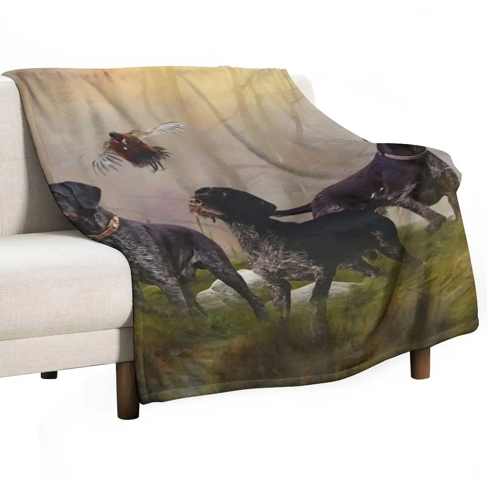 Плед Deutsch Drahthaar gundog на диван Многоцелевые одеяла