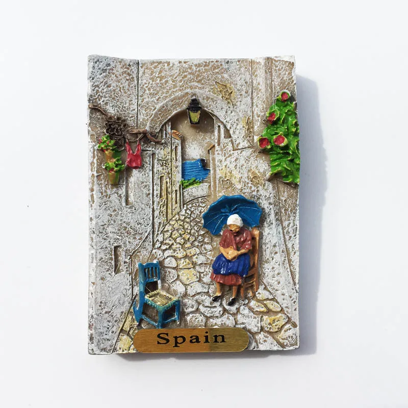

Испанский Цветок Лейн уличный вид человеческий Творческий памятный туристический Декор коллекционный подарок магнит на холодильник