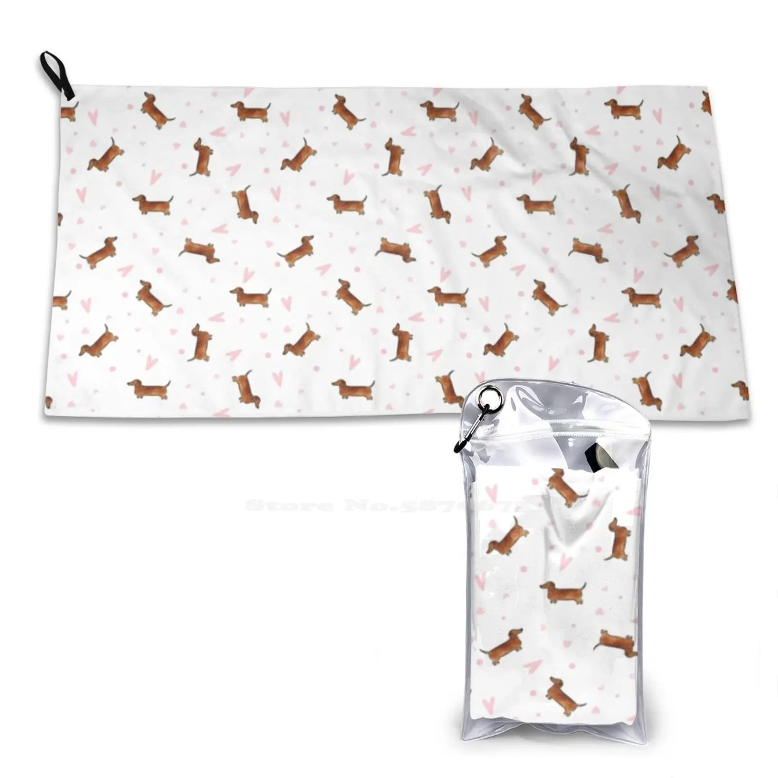 Белое мягкое полотенце с рисунком таксы быстросохнущее пляжное собака Такса Doxie