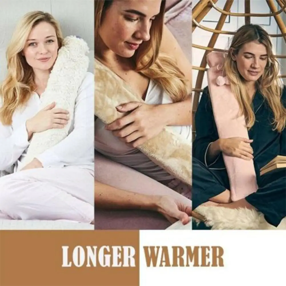 

Очень длинная бутылка для горячей воды, сумка для горячей воды с вязаной тканевой крышкой, бутылка для воды для шеи и плечевого согревающего...