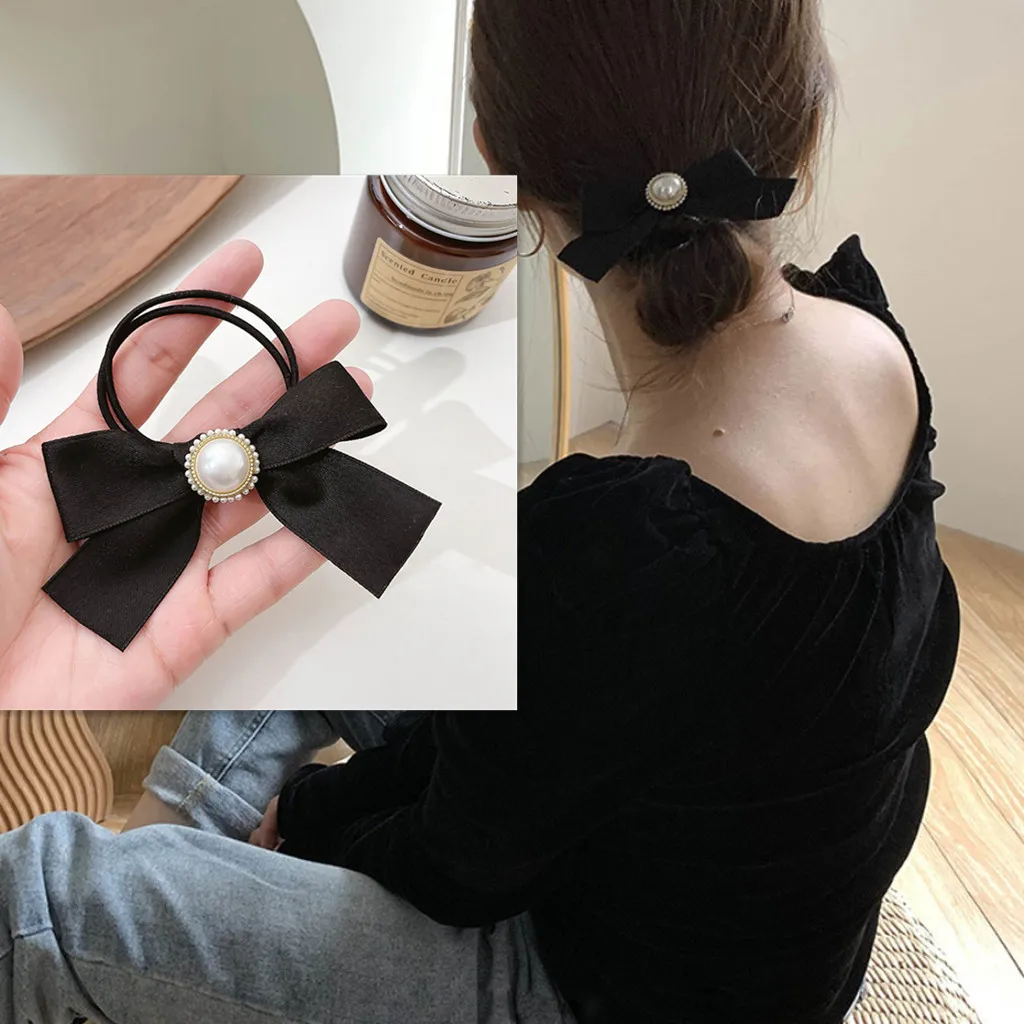 

Sweet and Cute Bow Hair Ring South Korea Dongdaemun Net Red Ins Sen Tie Tie Head Rubber Band Commuter Headwear