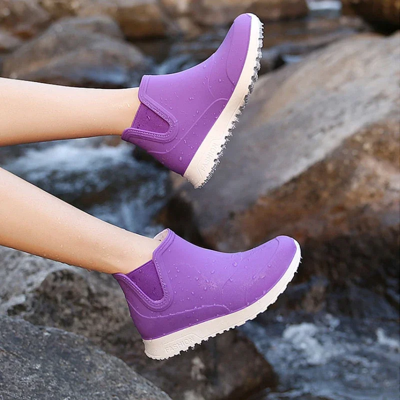 Женские резиновые ботинки нескользящая водонепроницаемая обувь для женщин