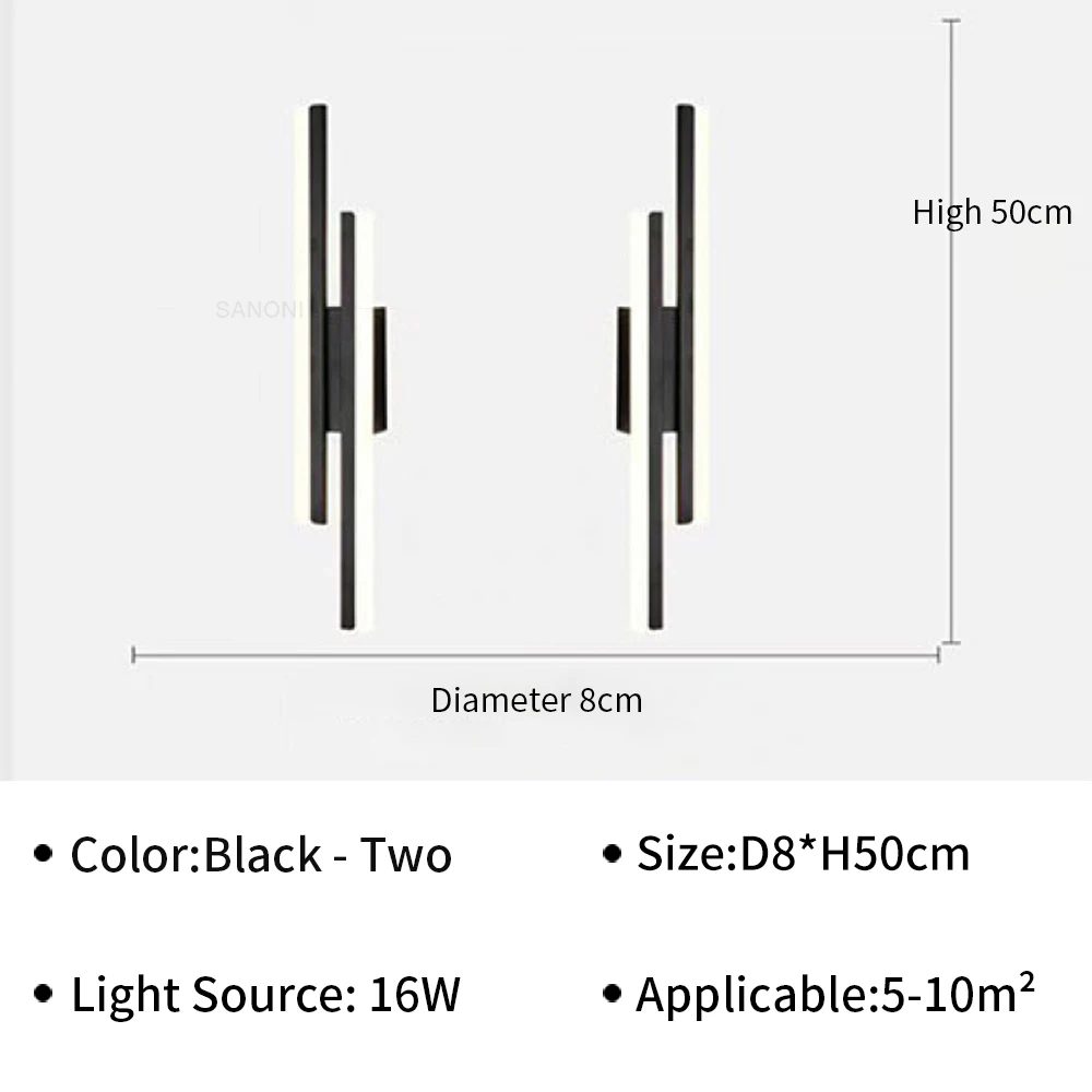 

Настенный светильник Sanoni LED черный/золотой 16Вт