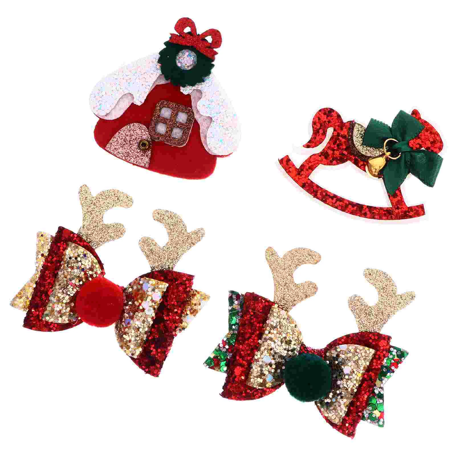 

4pcs Bowknot Hairpins Hair Bows Clips Sequins Hair Barrettes