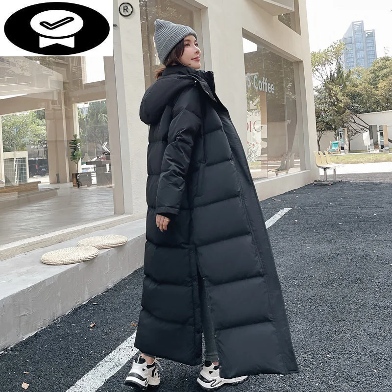 

Down 2023 Jackets X-Long and Coats for Women White Duck Down Coat Ladies Thickened Warm Cold Resistant Puffy Jacket Men