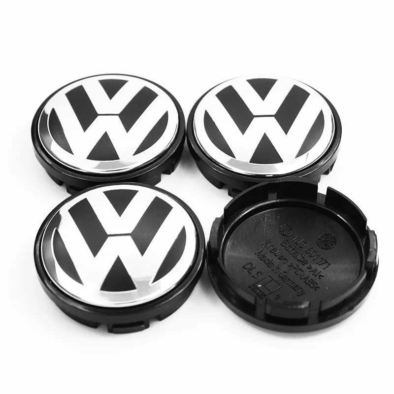 

4 шт. 55 мм 56 мм 60 мм 65 мм для Volkswagen VW GTI R-Line R Polo T5 Golf Passat Scirocco: накладки на центральные колпаки дисков, стикеры на ободья колес