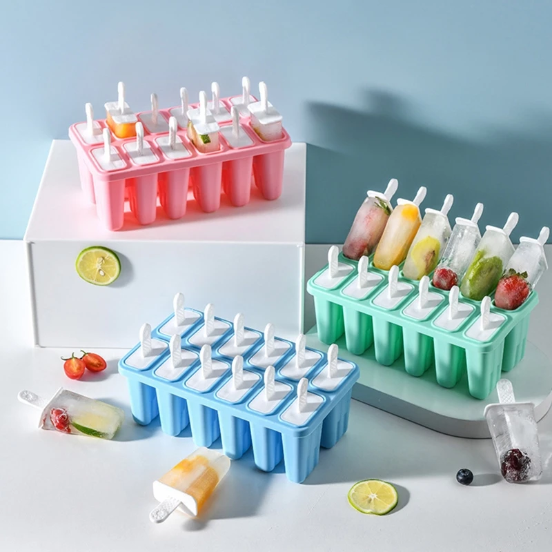 

Креативная силиконовая коробка для мороженого, многоразовая форма «сделай сам» для мороженого, 10 ячеек, коробка для мороженого, кухонные ак...