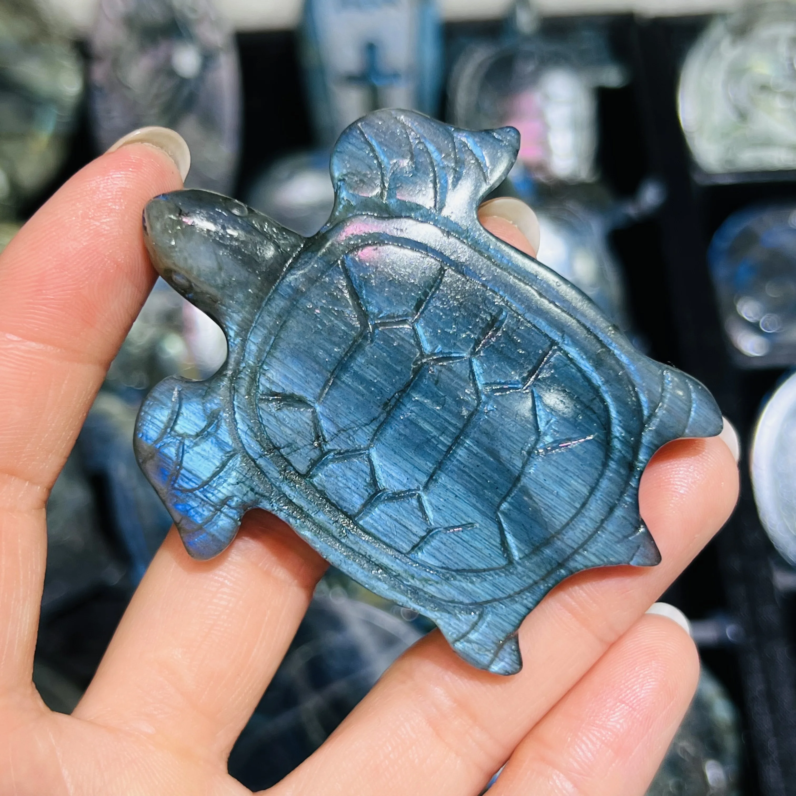 

Природный лабрадорит минеральная резьба полированная Морская Черепаха Животное скульптура домашний Декор подарок