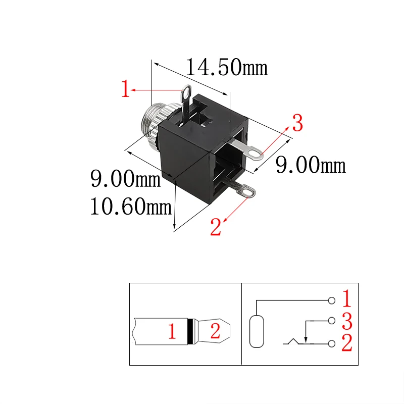 ЛОЧЕУК PJ-301M 3 5 мм гнездовой аудиоразъем для наушников