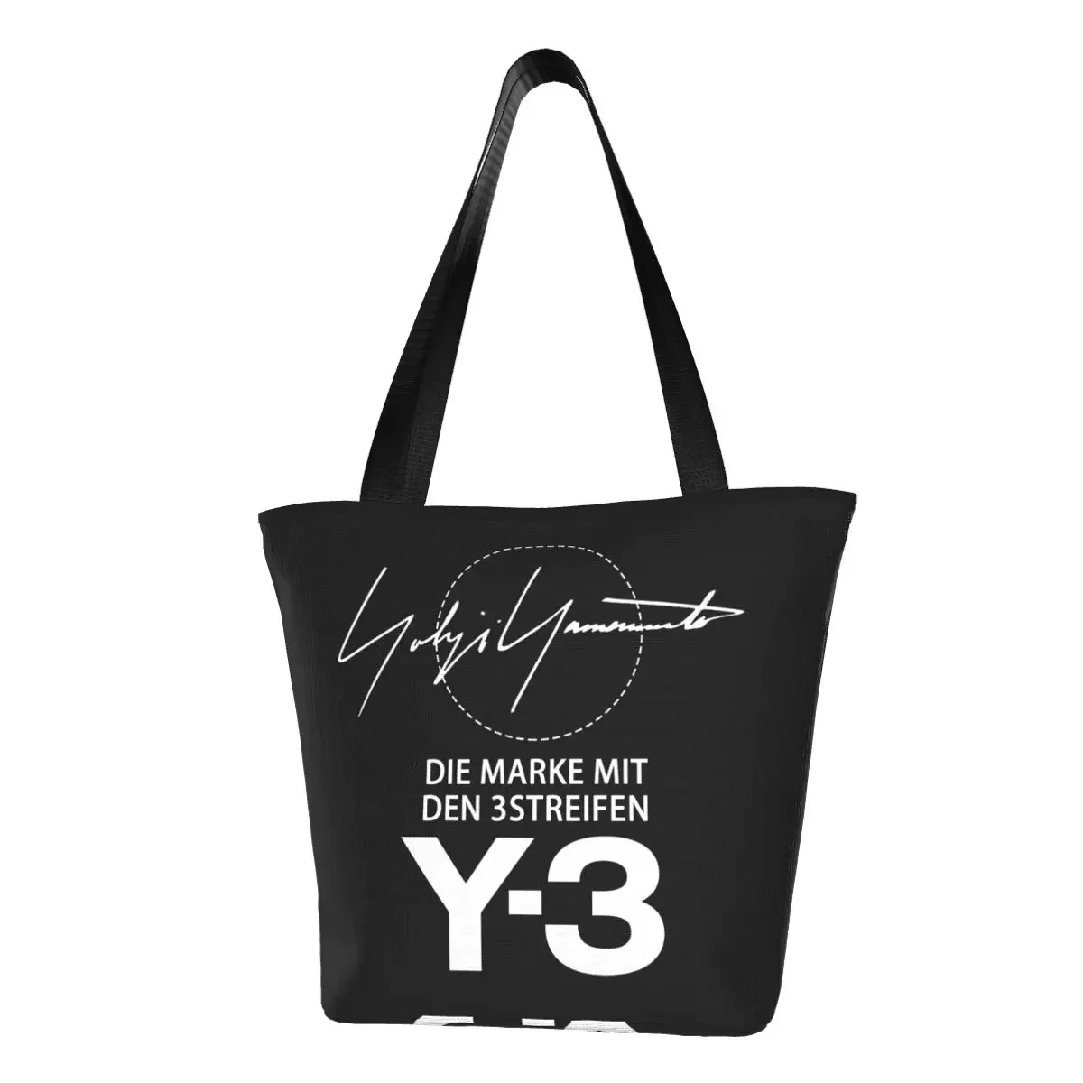 

Yohji Yamamoto Groceries Shopping Bag Kawaii Printed Canvas Shopper Tote Shoulder Bag Large Capacity Portable Handbag