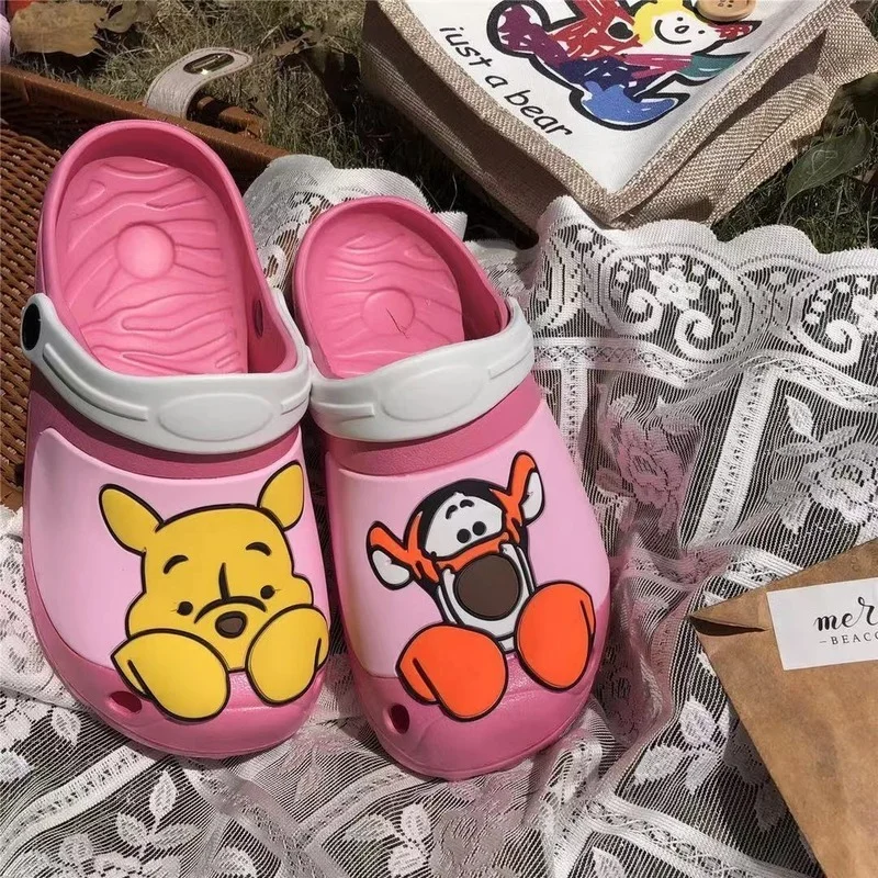 

Сандалии женские из экокожи, босоножки с дырками, кроссовки для сада и пляжа, плоская подошва, розово-красные, на лето