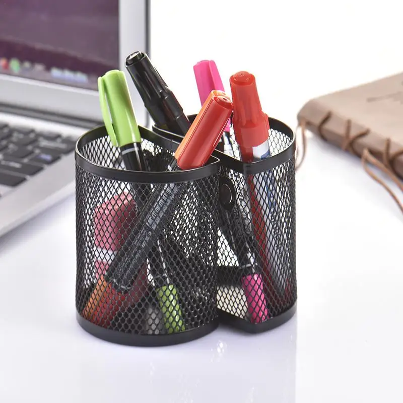 

Semicircular Mesh Magnetic Pen Holder Office Classroom Home Storage Stationery Desktop Organizer For Whiteboard/refrigerator