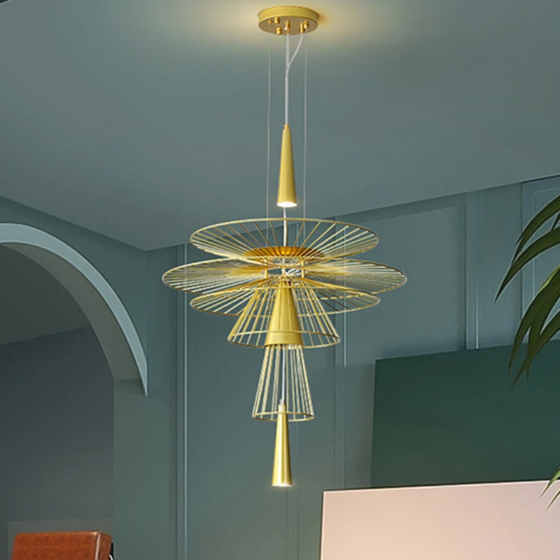 

Nordic Iron Mesh Lamp Designer Gravity Suspension Lamp For Bedroom Living Room Parlor Decor Black Metal Industrial Pendant Lamp