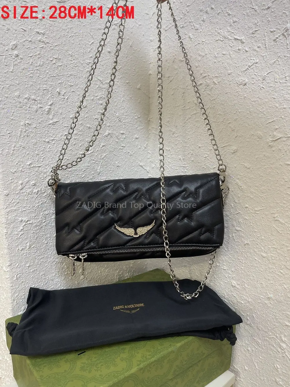 

Zadig Bag Designer Brand Women Wings Classic Bag Vintage Black Rocky Studded Shoulder Crossbody Party luxury Bag Black 2023
