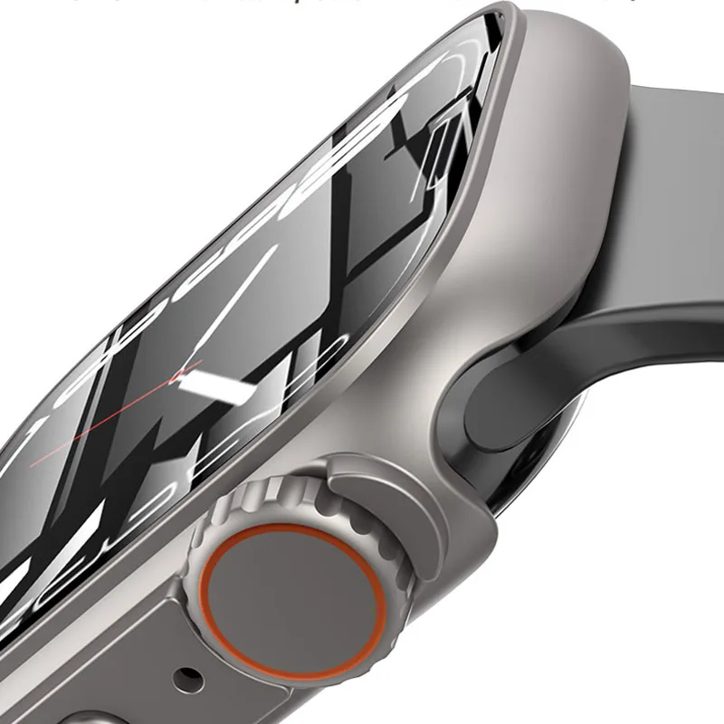 Upgrade Case for Apple Watch Series 8 7 41mm 45mm Screen Protector Case Tempered Glass Film For IWatch Series 4 5 6 Se 44mm 40mm
