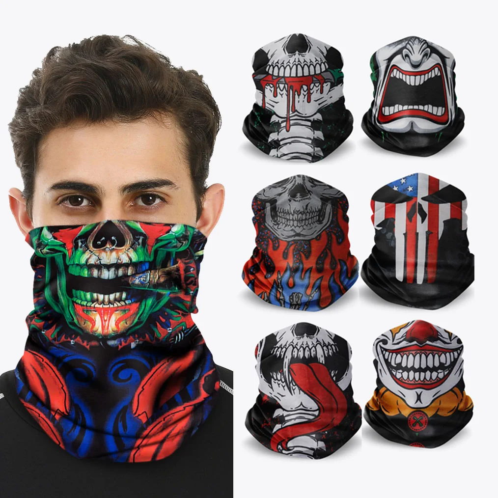 

Skull Neck Gaiter Face Mask Bandana Camo Neck Gators Face Coverings for Men & Women I Hunting Gaiter