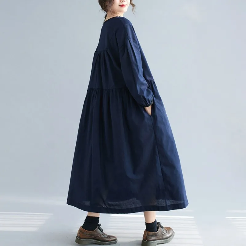 Женское хлопковое Повседневное платье Новое поступление 2022 весенние винтажные
