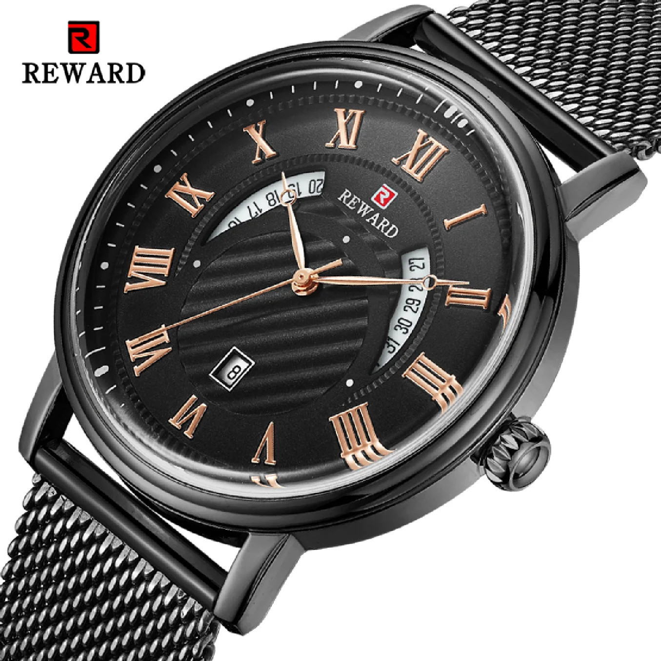 

REWARD Mens Watches Analog Date Quartz Watch Men Business Waterproof Military Sport Wrist Watch Men Clock Relogio Masculino
