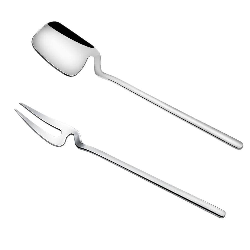 

Forks Set Spoons Flatware Tableware Appetizer Fruit Cocktail Coffee Stainless Steel Cutlery Portable Dessert Dinner Service Fork