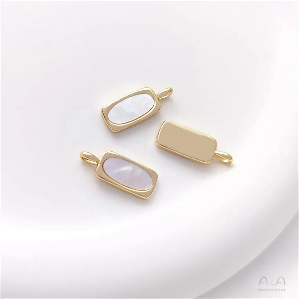 Инкрустированные натуральными ракушками для матери 14-каратное золото цвет лавы