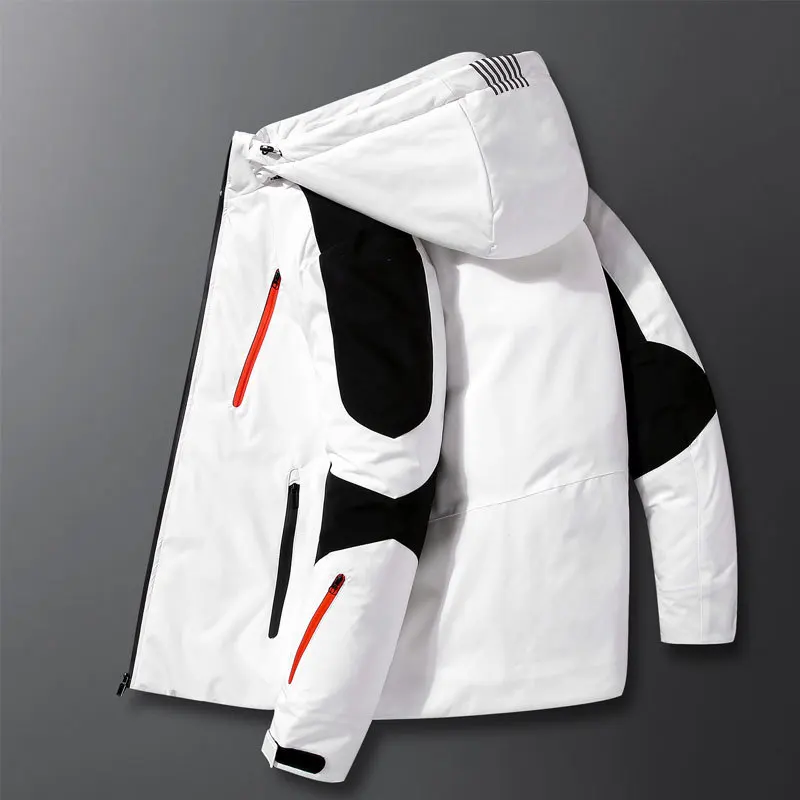 White Duck Down Jacket Men 2022 New Short Winter Color Matching Warm Down Coat Men Jacket
