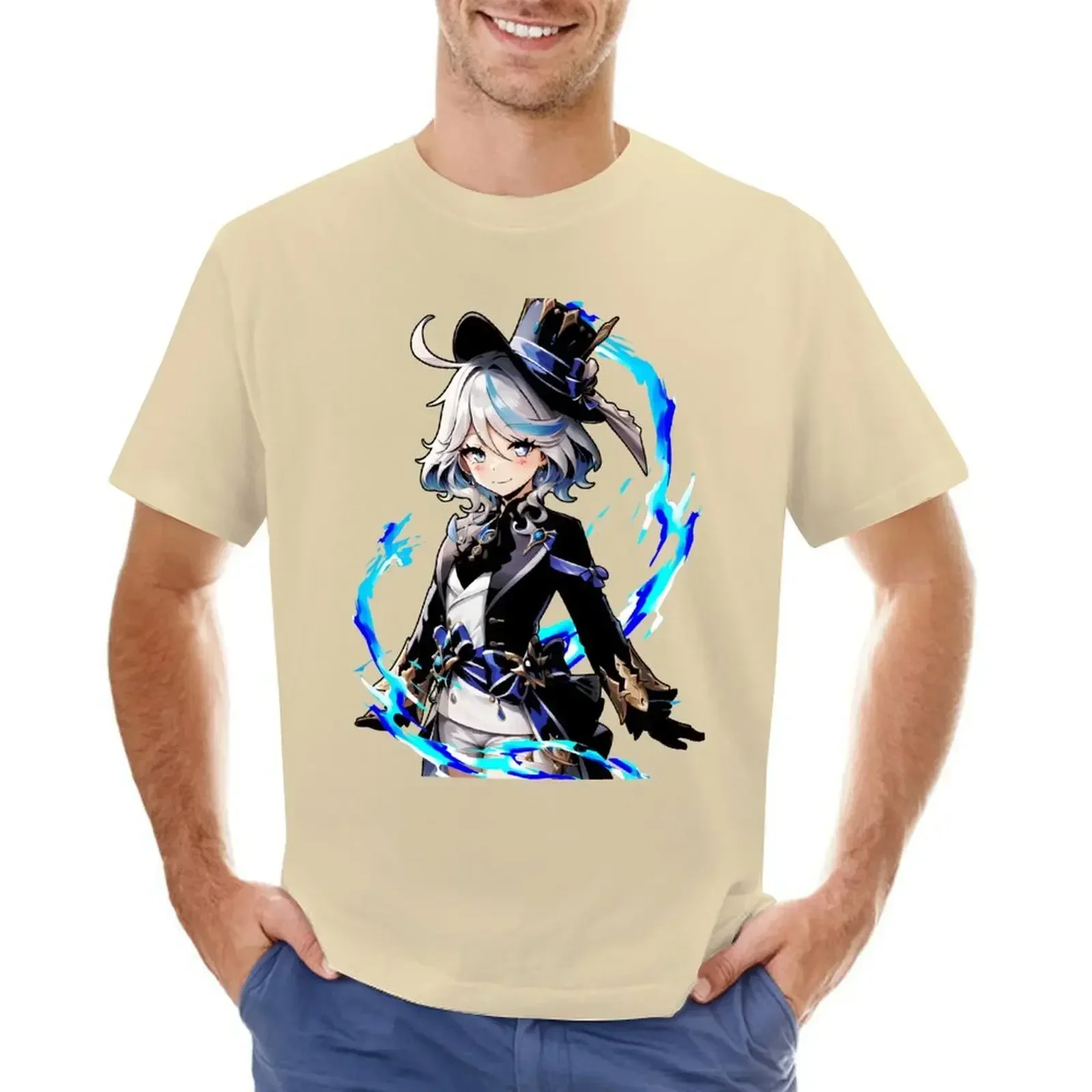 Большие размеры мужская одежда Furina Genshin Постер воздействия Canvan принт