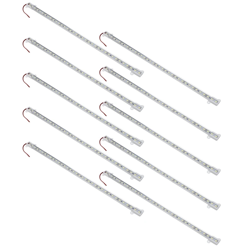 

10Pcs 50CM 12V 36 LED 5050 SMD Hard Strip Bar Light Aluminum Rigid White