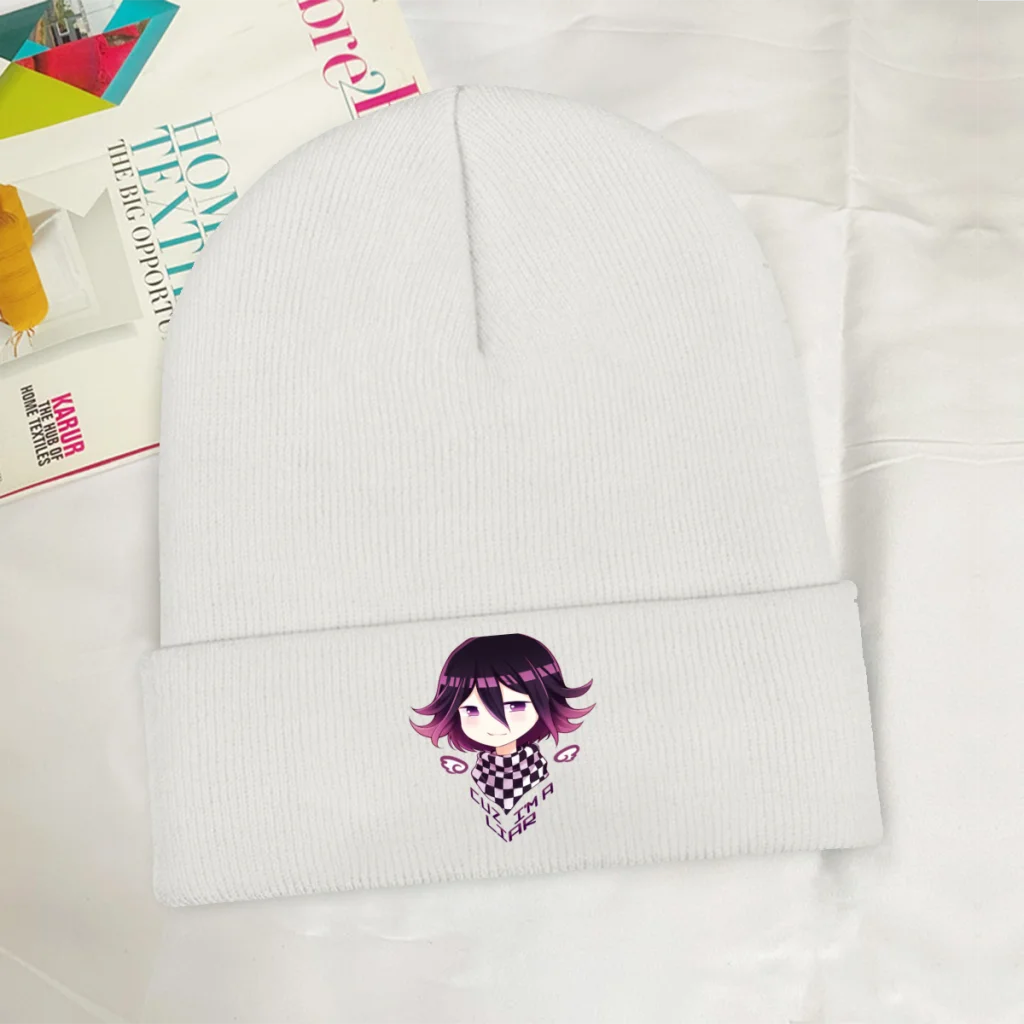 

Cuz I'm a Liar Skullies Beanie Danganronpa Game Knitted Bonnet Adults Warm Caps Cycling Soft Brimless Elastic Hats