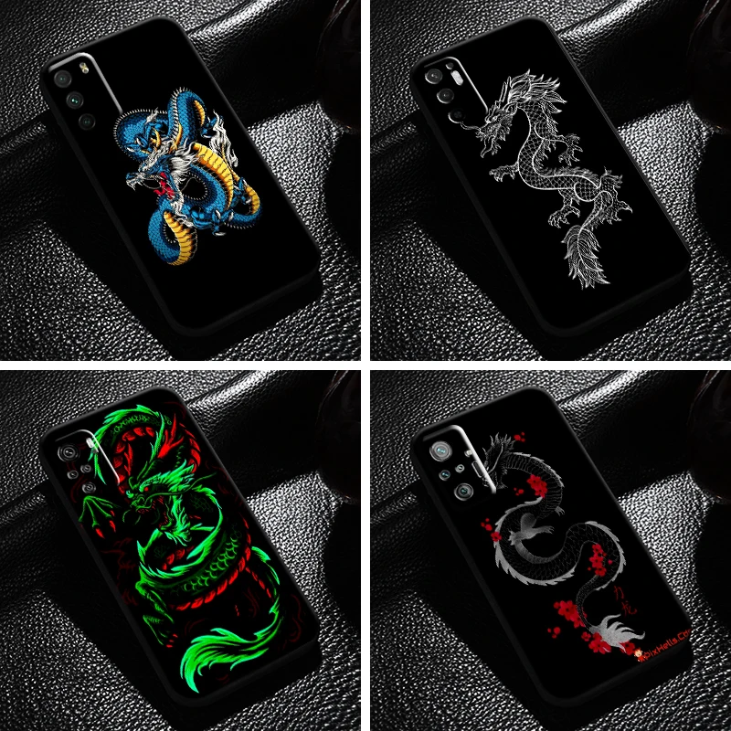 

Animal Pattern Dragon For Xiaomi Redmi Note 10 10S Pro Max Note 10T 5G Phone Case Back Silicone Cover Liquid Silicon Coque