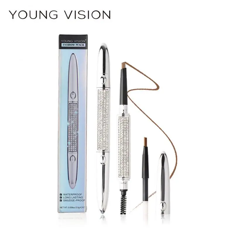 

4 Colors Ultra Fine Triangle Eyebrow Diamond Pencil Precise Brow Definer Long Lasting Waterproof Sweat-proof No Smudging Brown