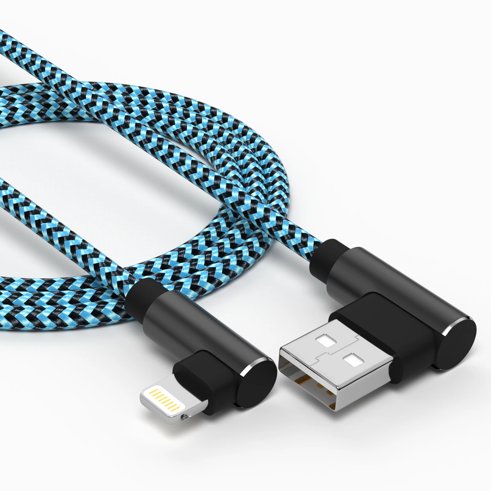 Фото Кабель для зарядки ANSEIP USB A-Lightning, 90-градусный угловой, для iPhone 14, 13, 12, 11 Pro Max, X, XR, 6s, 7, 8 Plus, iPad, 3M, USB-C кабель №1