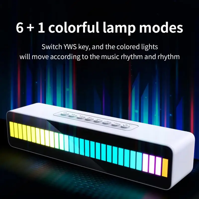 

M8 Atmosphere Rhythm Light Bluetooth Speaker Pickup Light Colorful RGB Radio TWS Subwoofer Small Speaker For Car Bar Party