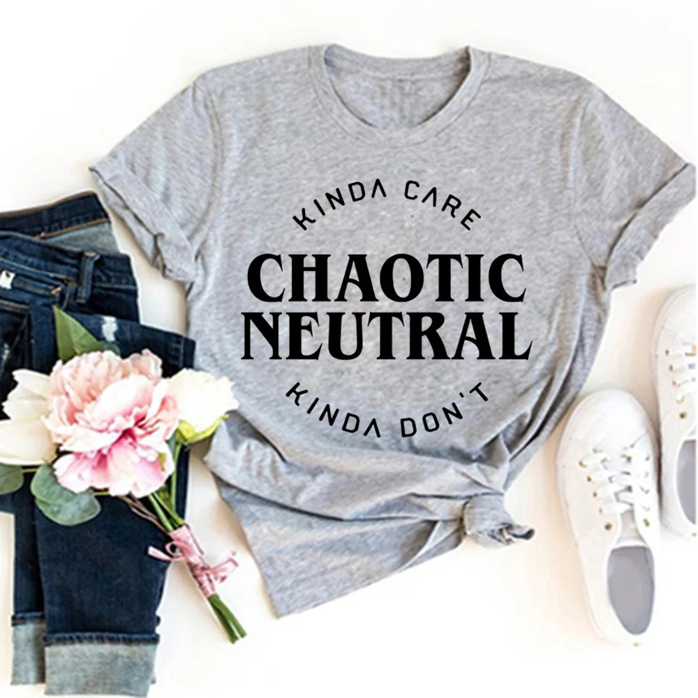 

Chaotic Neutral Alignment top women harajuku comic funny t-shirts girl funny clothes